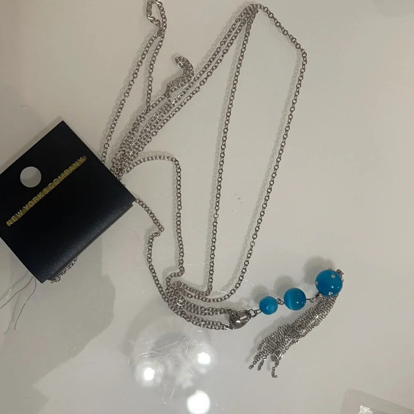 3x$25 ❤️ New York & Co Double Link Chain blue ❤️ - Picture 10 of 10